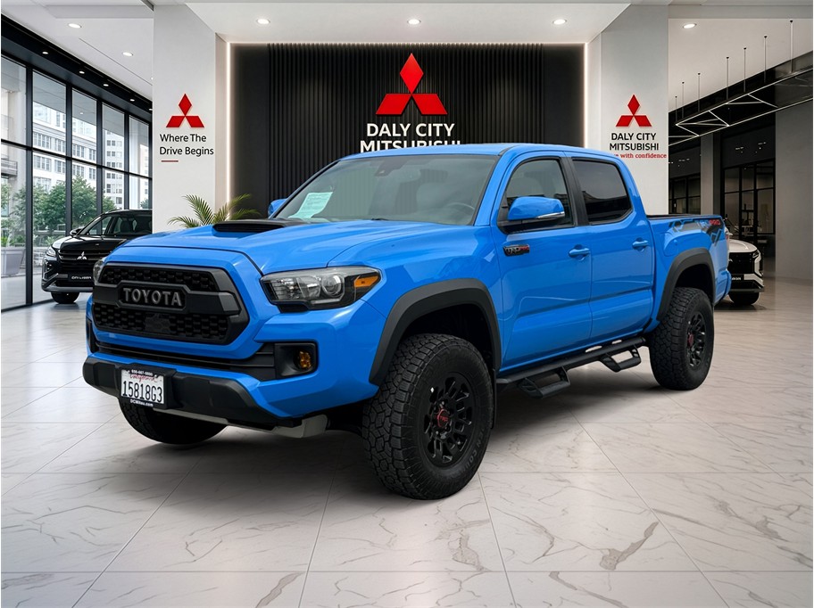 Blue 2019 Toyota Tacoma Pickup Truck Four-Wheel Drive 6-Speed Manual