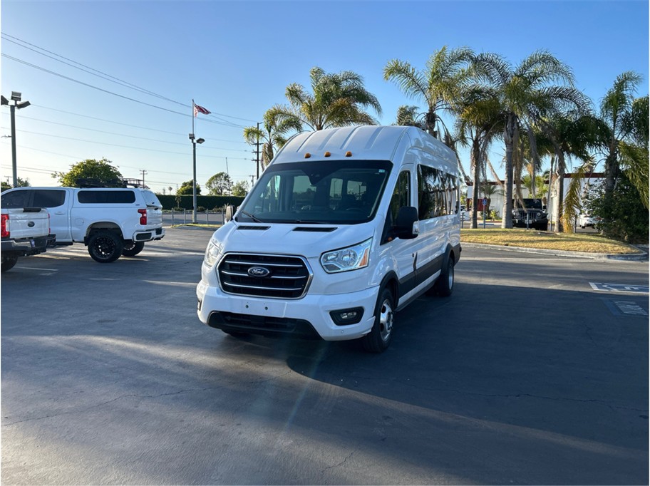 White 2020 Ford Transit Passenger 350 HD XLT Extended High Roof LWB DRW RWD with Sliding Passenger-Side Door Van Rear-Wheel Drive Automatic