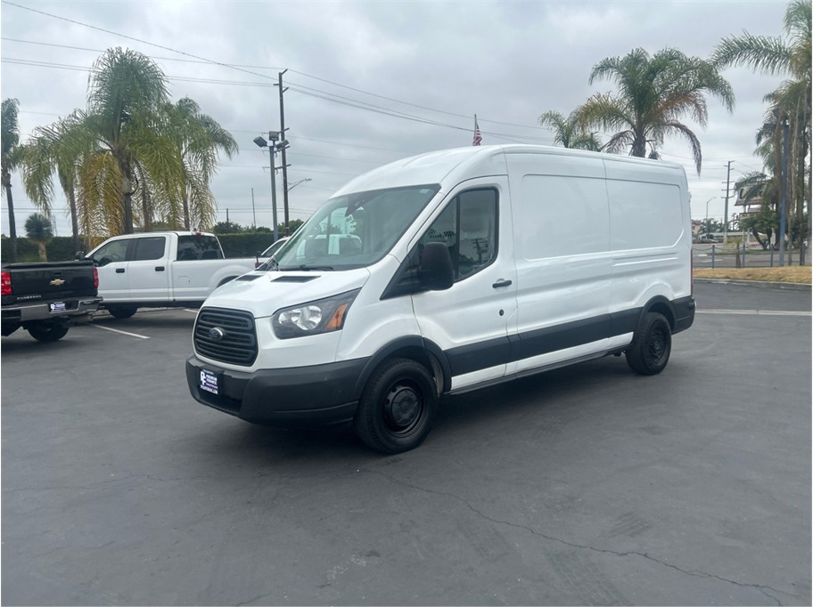 White 2018 Ford Transit Cargo 150 3dr LWB Medium Roof Cargo Van with Sliding Passenger Side Door Van Rear-Wheel Drive 6-Speed Automatic Overdrive