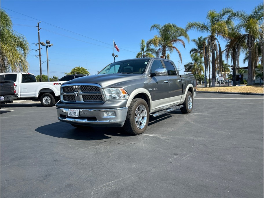 Gray 2010 Dodge RAM 1500 Laramie Crew Cab 4WD Pickup Truck Four-Wheel Drive 5-Speed Automatic Overdrive