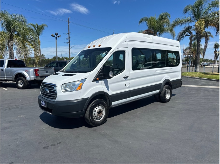 White 2016 Ford Transit Passenger 350 HD XLT Extended High Roof LWB DRW RWD with Sliding Passenger-Side Door Van Rear-Wheel Drive 6-Speed Automatic