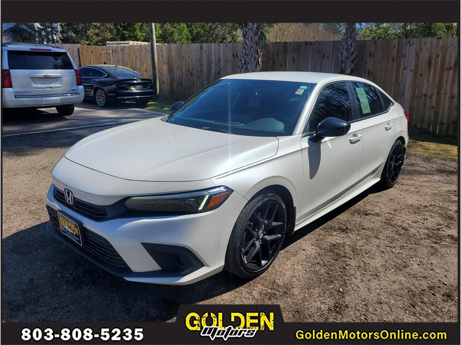 White 2023 Honda Civic Sport FWD Sedan Front-Wheel Drive Continuously Variable Transmission