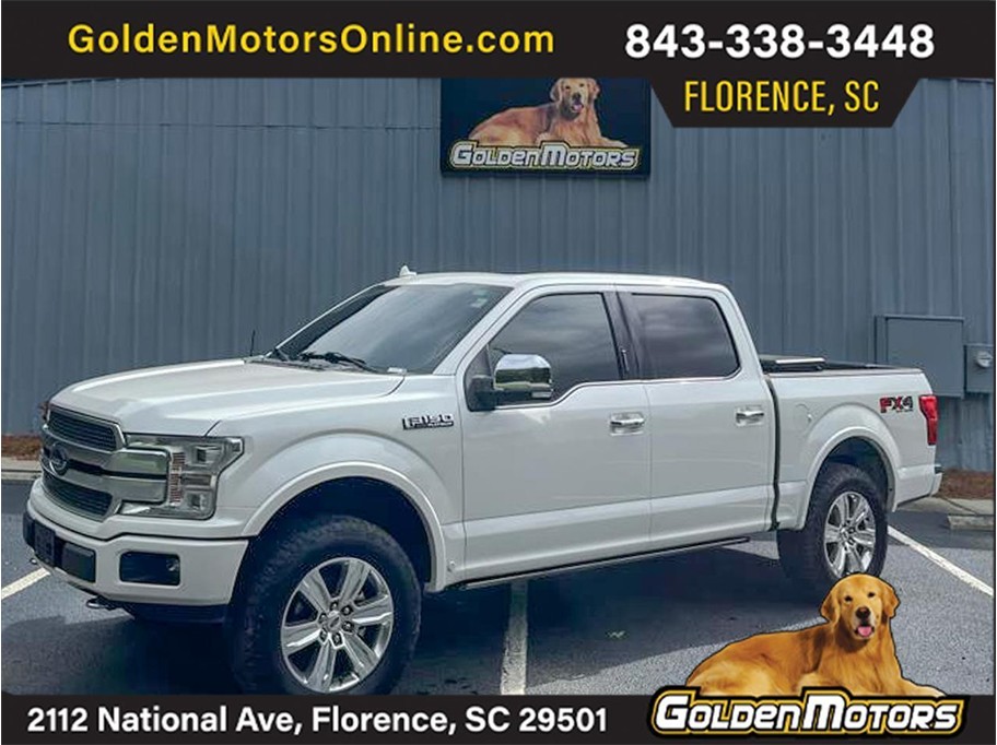 White 2019 Ford F-150 Platinum SuperCrew 4WD Pickup Truck Four-Wheel Drive Automatic