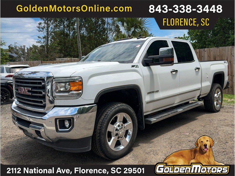 White 2016 GMC Sierra 2500HD SLT Crew Cab SB 4WD Pickup Truck Four-Wheel Drive 6-Speed Automatic Overdrive