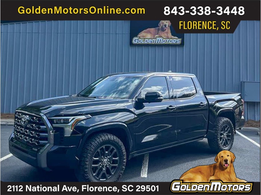 Black 2022 Toyota Tundra Platinum CrewMax Cab 4WD Pickup Truck Four-Wheel Drive Automatic