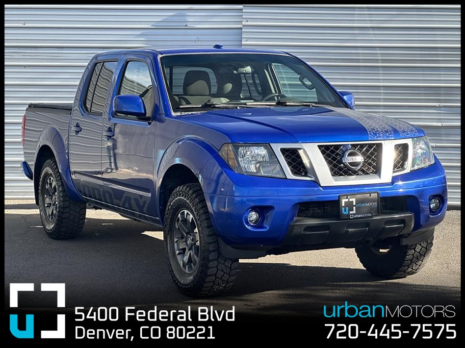 Blue 2015 Nissan Frontier PRO-4X Crew Cab 4WD Pickup Truck Four-Wheel Drive 5-Speed Automatic