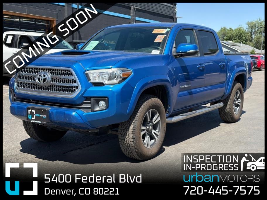 Blue 2016 Toyota Tacoma Double Cab V6 TRD Sport 4WD Pickup Truck Four-Wheel Drive 6-Speed Automatic
