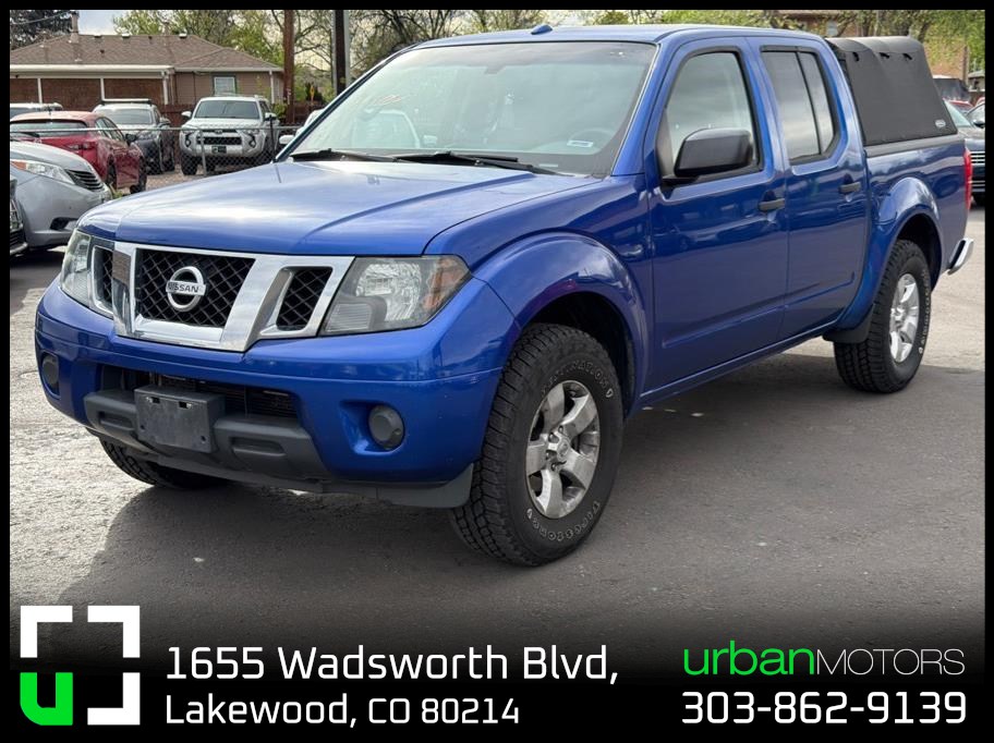 Blue 2013 Nissan Frontier SV Crew Cab 4WD Pickup Truck Four-Wheel Drive 5-Speed Automatic