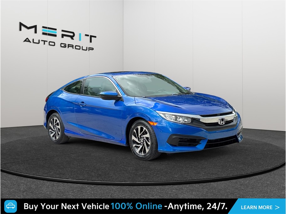 Blue 2017 Honda Civic Coupe Coupe Front-Wheel Drive Continuously Variable Transmission