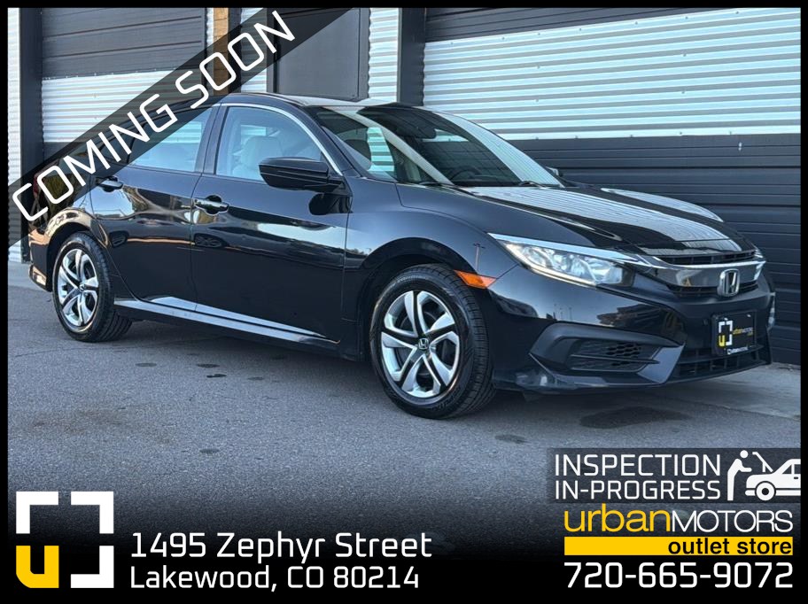 Black 2016 Honda Civic Sedan Front-Wheel Drive Continuously Variable Transmission