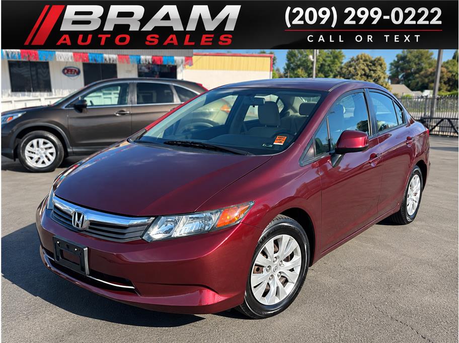Red (Burgundy) 2012 Honda Civic Sedan Front-Wheel Drive 5-Speed Automatic