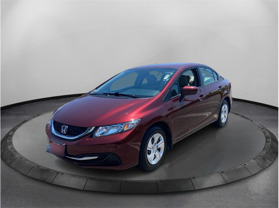 Red 2015 Honda Civic Sedan Front-Wheel Drive Continuously Variable Transmission