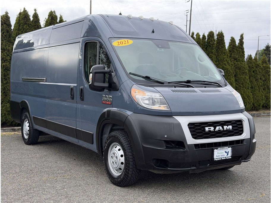 Gray 2021 RAM ProMaster 3500 159 High Roof Extended Cargo Van FWD Van Front-Wheel Drive 6-Speed Automatic