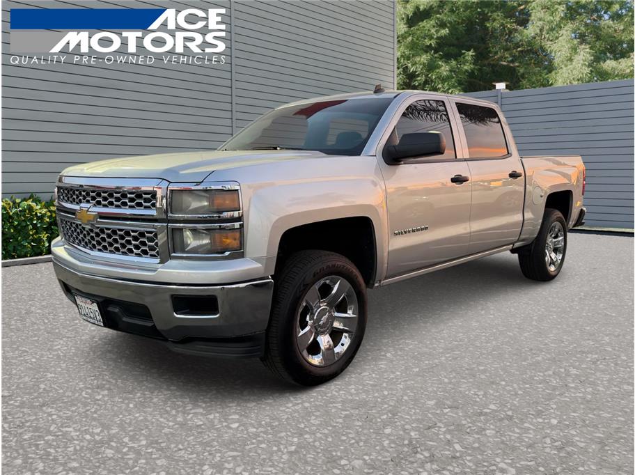 Silver 2014 Chevrolet Silverado 1500 LT Crew Cab RWD Pickup Truck 4X2 6-Speed Automatic Overdrive